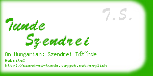tunde szendrei business card